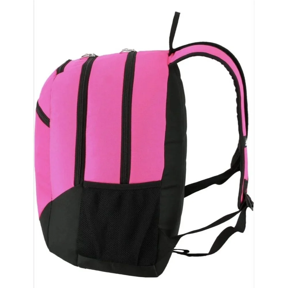Adidas Striker II Team School Backpack Media Pocket Laptop Storage Shock Pink